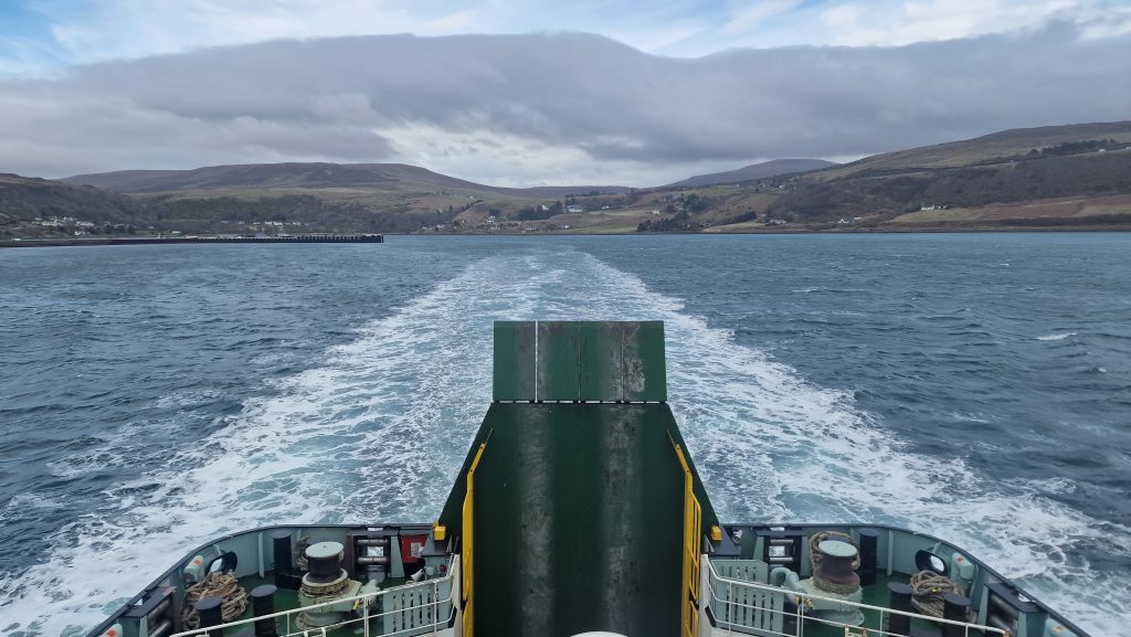 The Uig to Tarbert Ferry Leaves Uig.