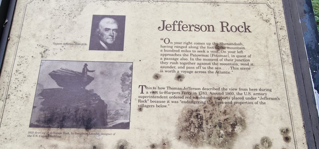 A information board explaining the history of Jefferson Rock