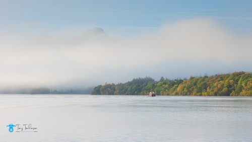Autumn, Catbells, Cumbria, derwent-water, fawepark, Isthmus-bay, jetty, lake-district, Landscape, launch, Mist, tony-tomlinson-photography, UK
