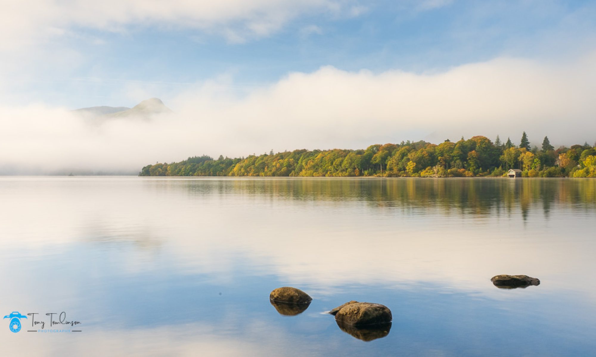 Autumn, Catbells, Cumbria, derwent-water, fawepark, Isthmus-bay, jetty, lake-district, Landscape, Mist, tony-tomlinson-photography, UK