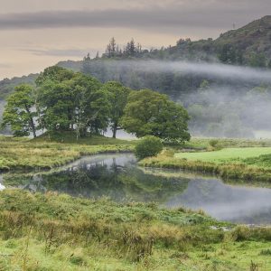 16x9, Autumn, Cumbria, Elterwater, lake-district, Landscape, Langdale, Mist, river-brathay, sunrise, tony-tomlinson-photography, UK