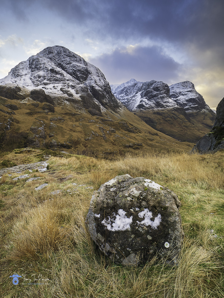 boulder, Glencoe, Scotland, scottish-highlands, three-sisters, tony-tomlinson-photography, winter