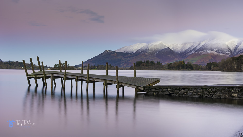 16 x 9, ashness-jetty, Cumbria, derwent-water, lake-district, Landscape, long-exposure, Skiddaw, sunrise, tony-tomlinson-photography, UK, winter