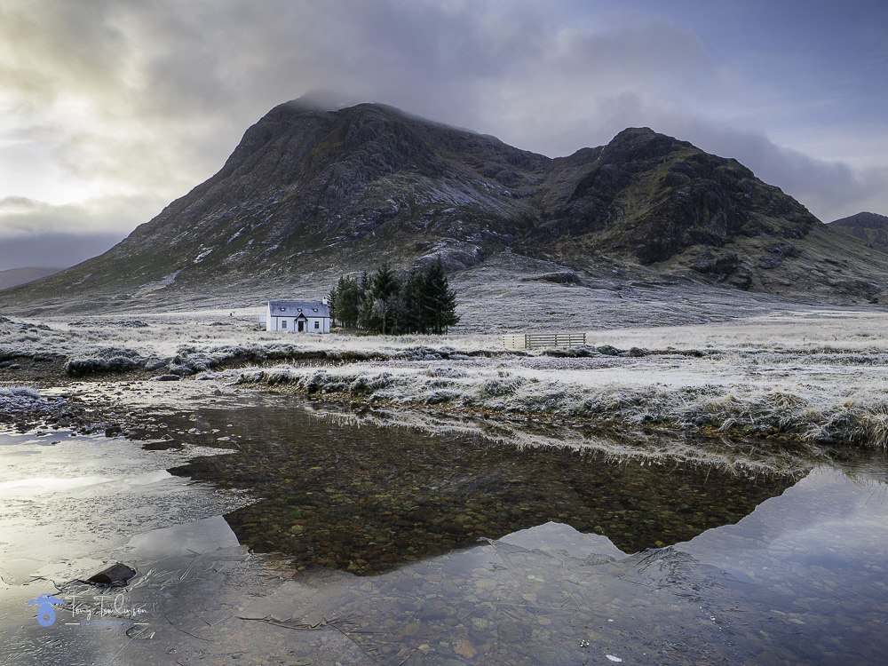 Buchaille-etive-mor, Frozen, Glencoe, Lagangarbh-cottage, Landscape, Reflections, river-coupall, Scotland, scottish-highlands, tony-tomlinson-photography, winter