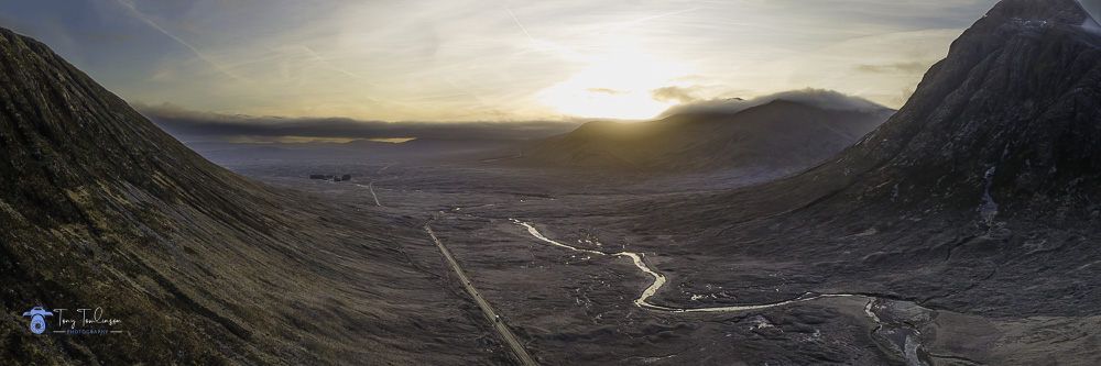 Bienn a Chrulaiste, Buchaille-etive-mor, drone-shot, Frozen, Glencoe, Landscape, river-coupall, Scotland, scottish-highlands, tony-tomlinson-photography, winter