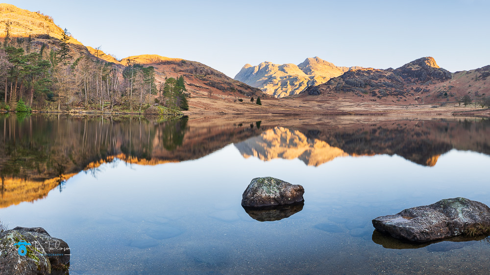 16x9, blea-tarn, Cumbria, lake-district, Landscape, langdale-pikes, Reflections, side-pike, Spring, sunrise, tony-tomlinson-photography, UK