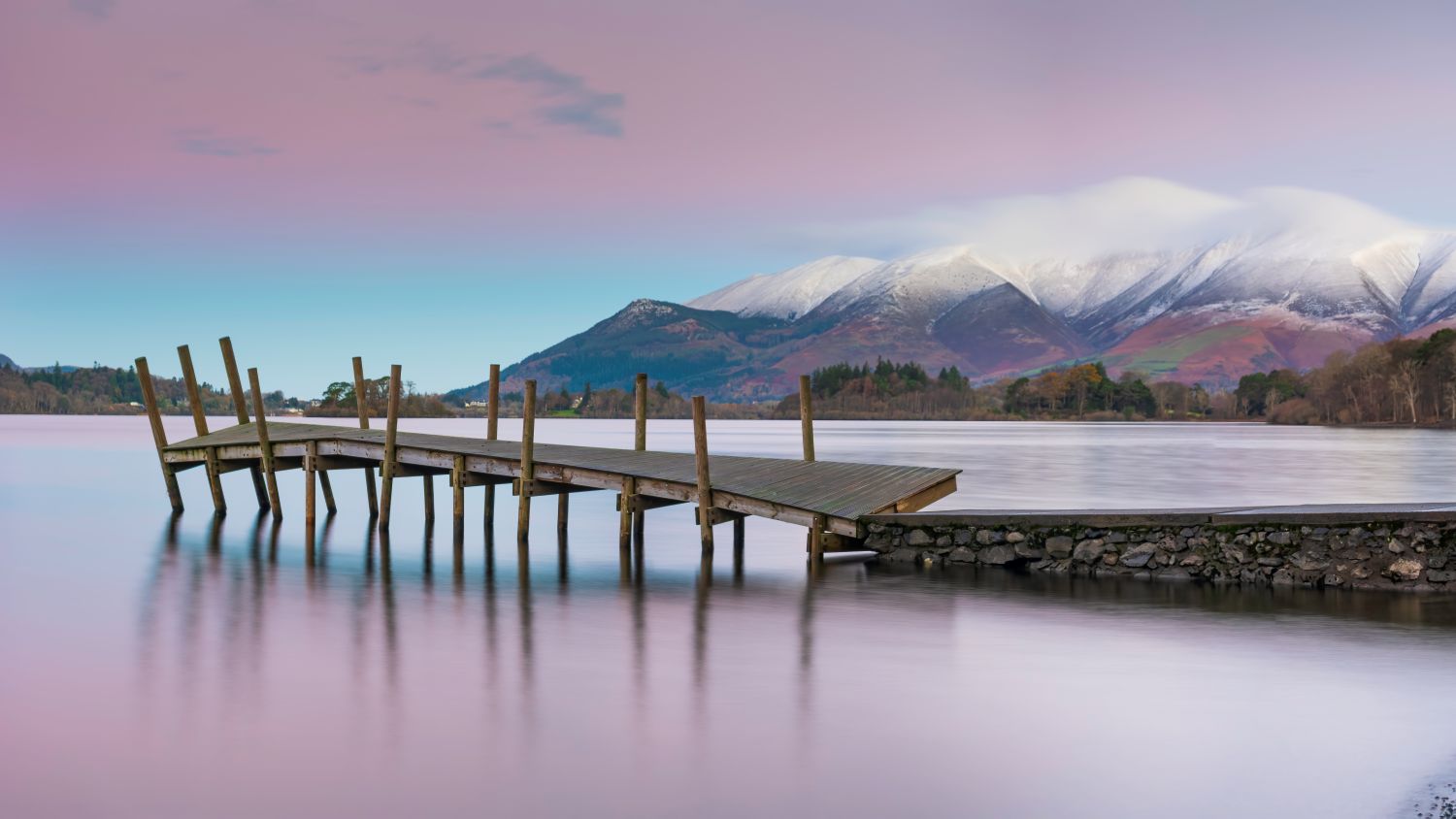 16 x 9, ashness-jetty, Cumbria, derwent-water, lake-district, Landscape, long-exposure, Skiddaw, sunrise, tony-tomlinson-photography, UK, winter