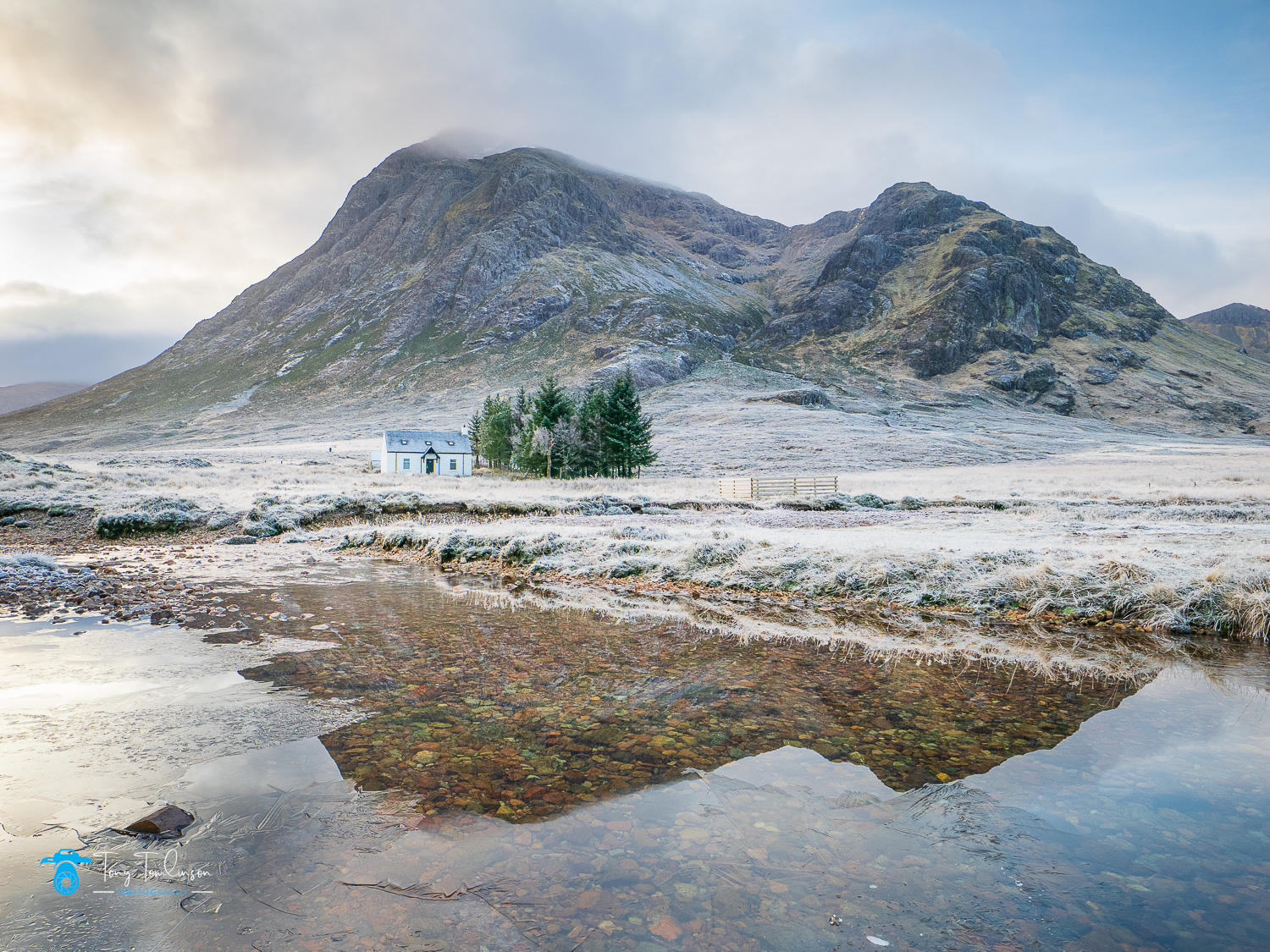 Buchaille-etive-mor, Frozen, Glencoe, Lagangarbh-cottage, Landscape, river-coupall, Scotland, scottish-highlands, tony-tomlinson-photography, winter
